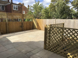 Patio and fencing